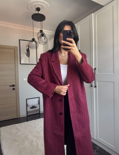 Bordo Kaşe Kaban