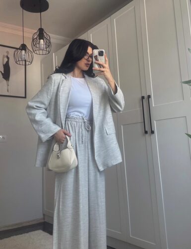 Gri Ceket Pantolon Takım